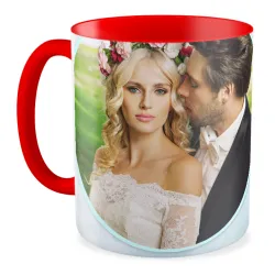 FOTO Kubek czerwony 330ml ŚLUBNY